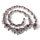 Hip-hop exaggerated spiky parasitic red-eyed thorn diamond-encrusted necklace