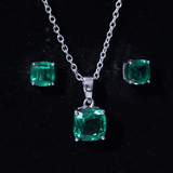 Certified Lab Grown Emerald Solitaire Jewelry Set