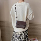 Chain Design Trendy Lady Bags Mini Pu Leather Flap Bags for Women Shoulder Handbag Female Fashion Cross Body Bag with Lid