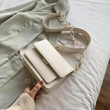 Chain Design Trendy Lady Bags Mini Pu Leather Flap Bags for Women Shoulder Handbag Female Fashion Cross Body Bag with Lid